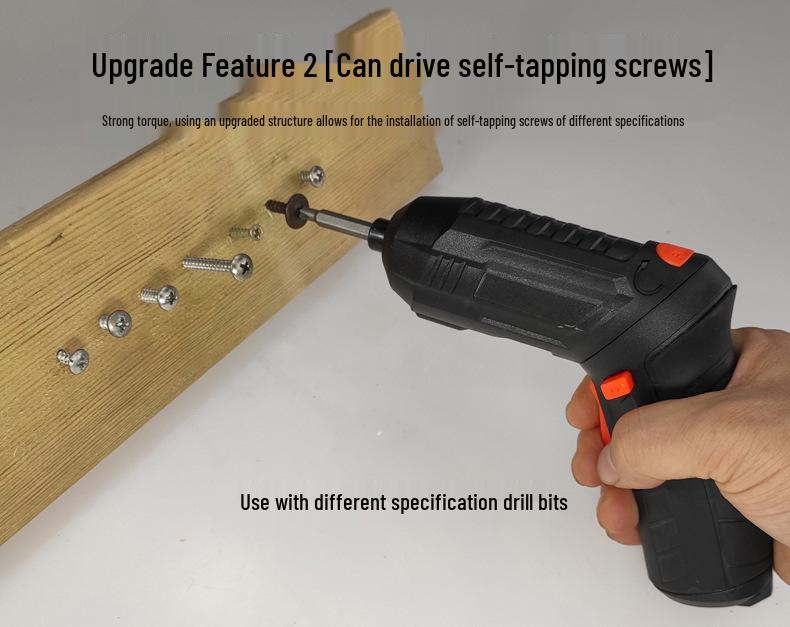 Rechargeable Multi-Functional Electric Screwdriver, Foldable Mini Hand Drill Gun Set