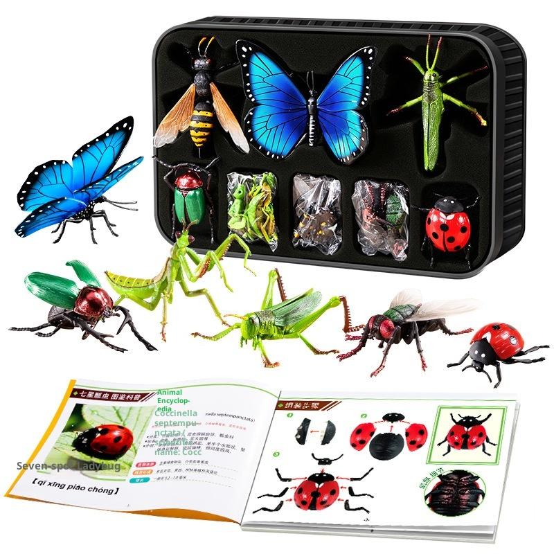 Child Simulation Insect Model 4D Assembled Puzzle Animal Toy Butterfly Bee Mantis Action Figures Educational Kid Toy Gift