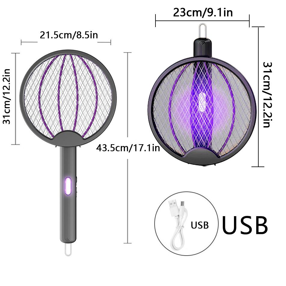 Foldable Electric Mosquito Killer Swatter USB Rechargeable Mosquito Repellent Trap Outdoor Portable Insect Flies Bug Zapper