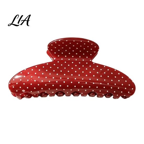Versatile Hair Grips for Updos Polka Dot Claw Clip Women, Lightweight Acrylic Non-Slip Jaw Clip, Decorative Clamps Dating Elegant Strong Hold