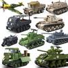 Militärpanzer Tiger Panzer VI Sherman T34 US Army Quan Guan WW2 Kriegssoldat Figur Modellbaustein Ziegelstein Kind Kinderspielzeug