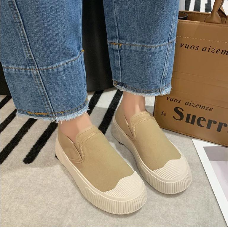 Women Wear Canvas Shoes In Spring and Summer Breathable Thick Soled Anti-skid Fashionable and Versatile Casual Shoes