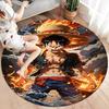 One Piece Monkey D Luffy Round Area Rug Carpet Rug For Living Room Bedroom Sofa Playroom Decor Nonslip Floor Mat