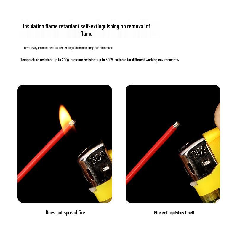 1332 Teflon High-Temperature Wire, 10-30 AWG Tinned Copper, Flame Retardant, Oil/Acid/Alkali Resistant, Electronic Lead/Ground Loop Wire