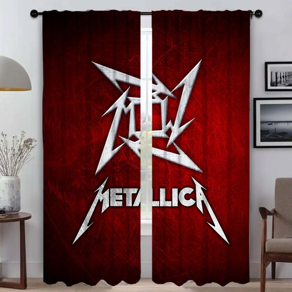 Blackout Curtains for Living Room M-MetallicaS Window Curtain for Room 2 Panel Partition Halloween Decoration Kitchen Elegant