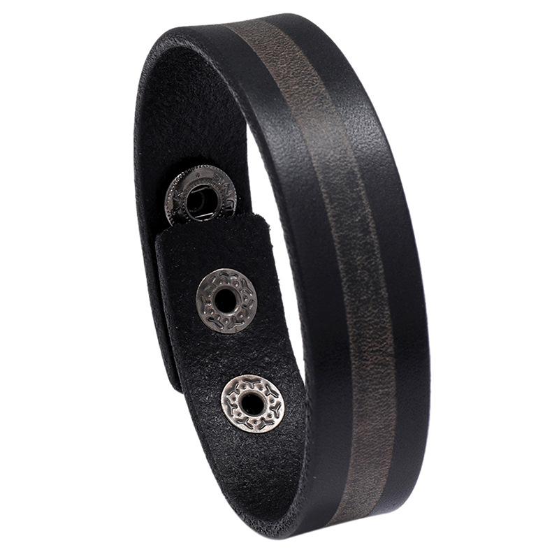 

Vintage Punk Style Genuine Leather Bracelet Bangle For Men Wide Cowhide Wristband Jewelry Gift New Male Bracelets