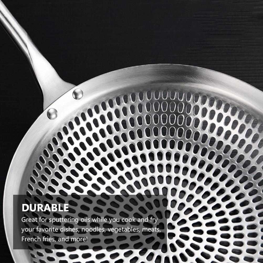 1Pcs Stainless Steel Oil Strainer Long Handle Frying Scoop for Hot Pot Noodles Vegetables Meats French Fries Colander Spoon Mesh