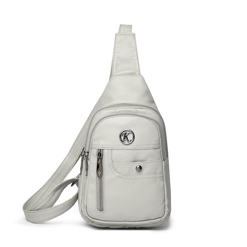 

Women s new breast bag women s fashion retro pu casual portable shoulder messenger bag серый