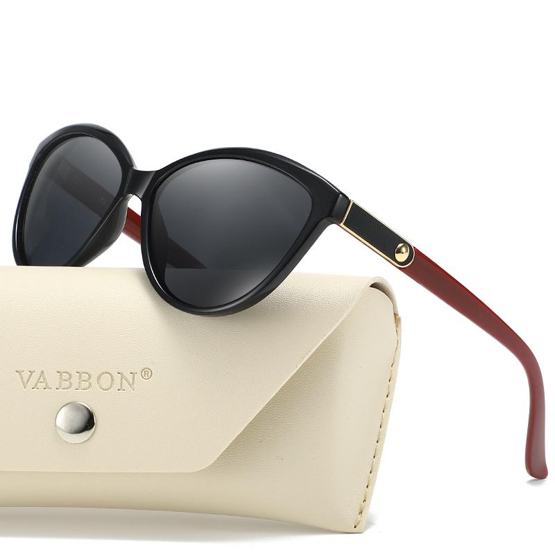 

VABBON New Sunglasses for Women s Trendy Round Face Personality Inlaid Leather Polarized Sunglasses Retro Uv Protection 8632