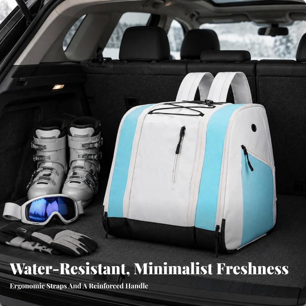 Waterproof Ski and Snowboard Gear Backpack Structured with Ski-Boot
