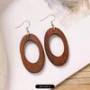 Elegant Wooden Earrings Geometric Design Lightweight And Comfortable Great For Enhancing Fall And Winter Fashion Styles