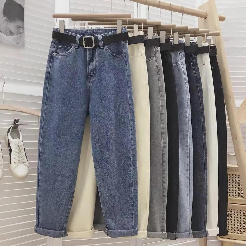 2024 Trendy Women's High-Waist Loose-Fit Harem Jeans for Spring & Autumn