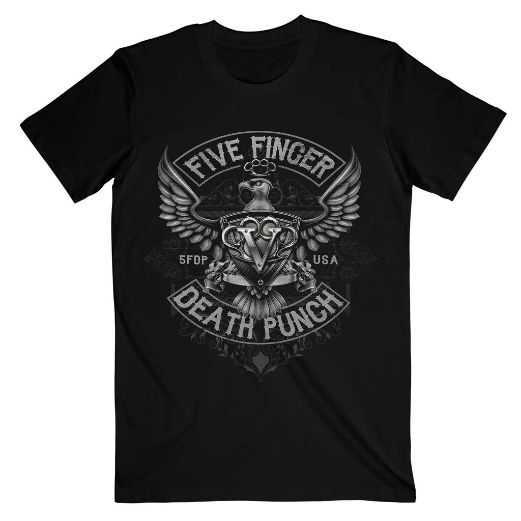 Five Finger Death Punch Unisex Adult Howe Eagle Crest Cotton T-Shirt