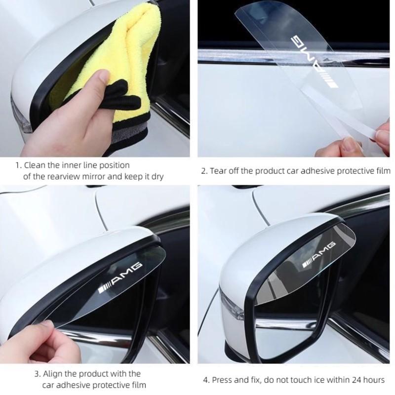 2Pcs Car Rearview Mirror Block Rainwater Eyebrow Accessories For Mercedes Benz AMG A B C E G CLA W211 W203 W204 C260 E300L A200L ZB4