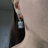 Silver Earrings with Natural Sapphire 4.05ct, Emerald, Ruby (2182399)