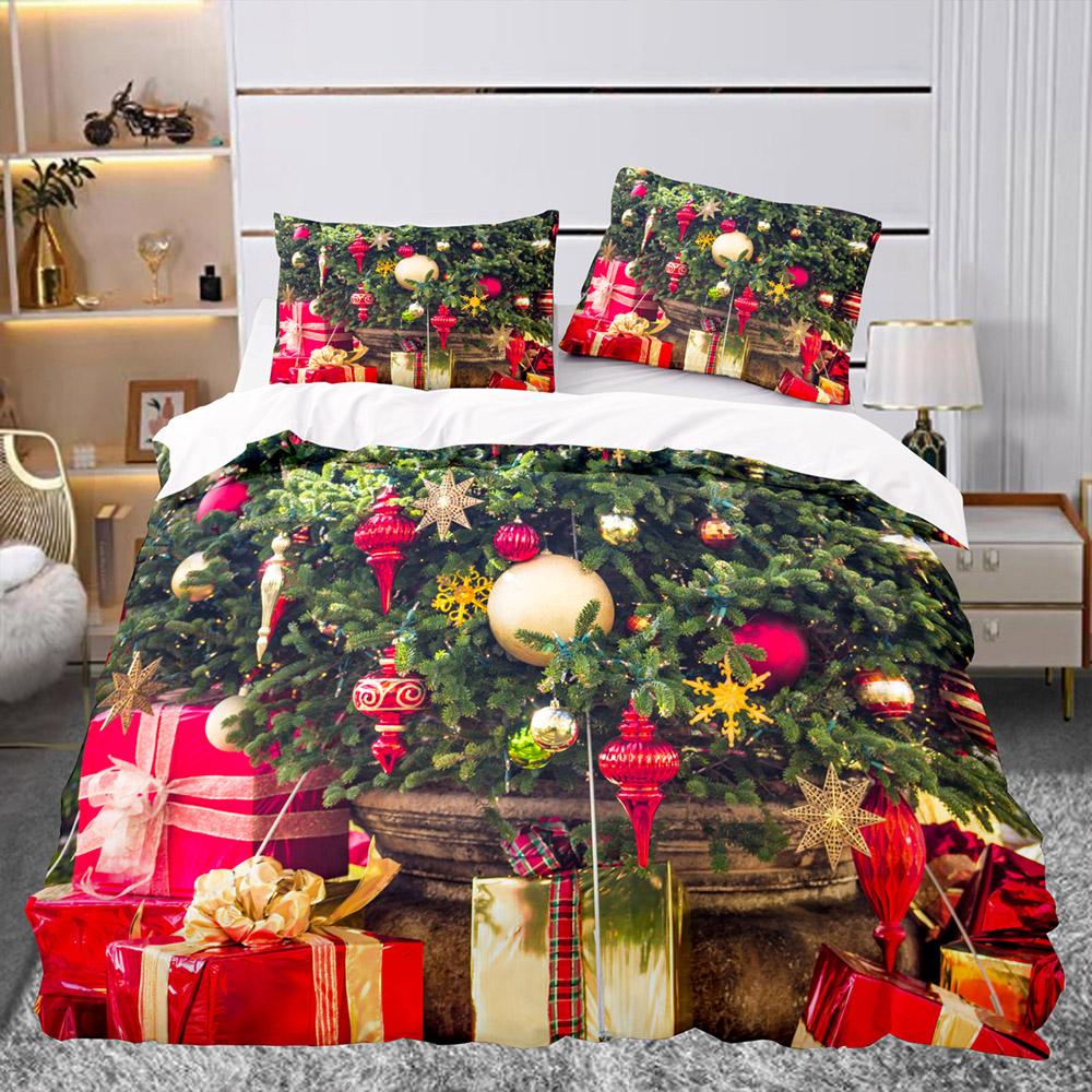 Рождественский подарок с узором пододеяльник комплект постельного белья для детей — фото 6