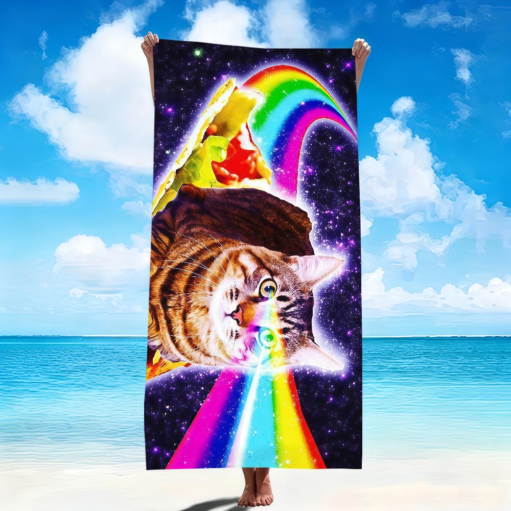 space Cowboy cats dinosaur Abstract funny meme art Soft Beach Towels Quick Dry Pool Towel Travel Gym bathing Spa Camp sport Gift