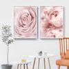 Nordic Wall Art Canvas Painting Posters Pink Flowers Rose Peony Minimalism Quotes Print Wall Pictures For Living Room Home Decor