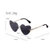Fashion Red Heart Festival Sunglasses for Women Men Brand Designer Trendy Cat Eye Love Sun Glasses Rimless Party Shades S7268Q
