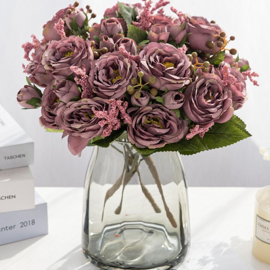 5 Cabeças Peônia de Outono Flores de Simulação Decoração de Casa Adereços para Sessão de Fotos Flores Falsas Cenário Arranjo Floral Adereços para Sessão de Fotos Decoração Flores Falsas