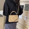 Fashionable Texture Color-blocking New Summer Casual Simple Crossbody Metal Niche Handheld Small Square Bag Women's Trendy