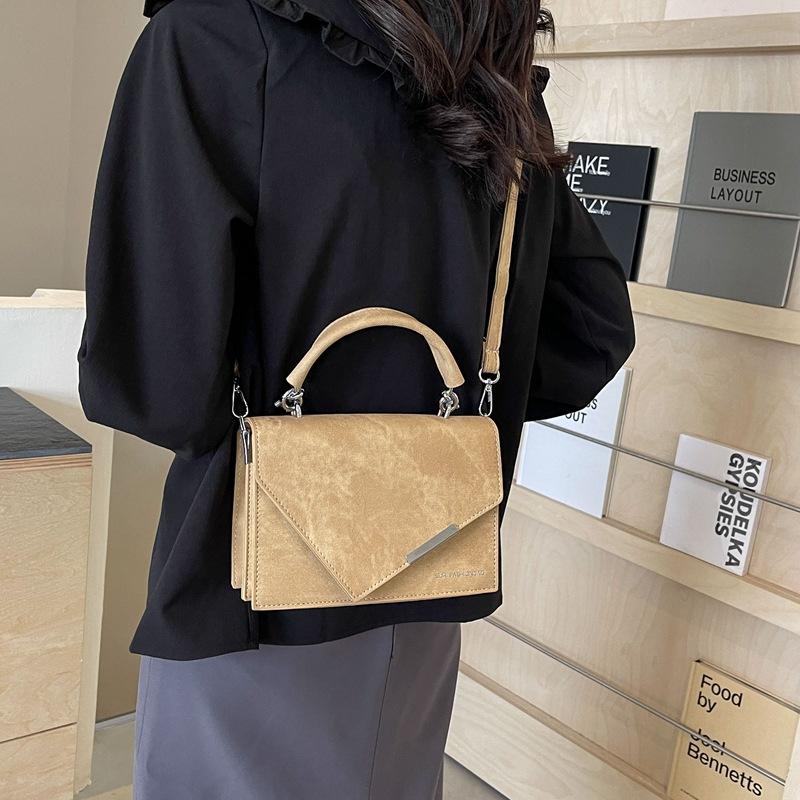 Fashionable Texture Color-blocking New Summer Casual Simple Crossbody Metal Niche Handheld Small Square Bag Women's Trendy