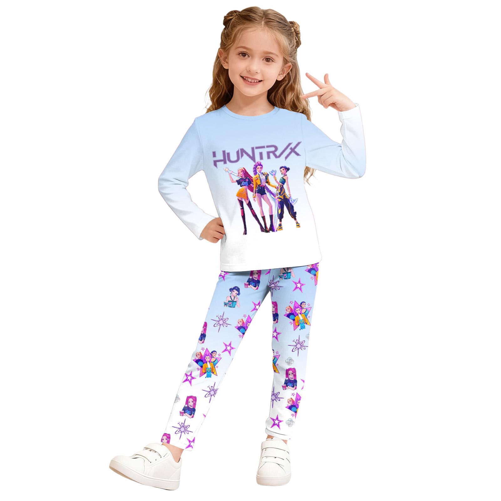 

Children s Fashion Suit Skirt Round Neck Long Sleeve Top Pants 140 синій