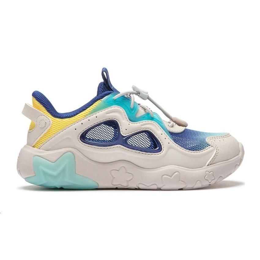 Li Ning YOUNG Versatile Slip Resistant Cushioning Low top Kids Lifestyle Shoes White Green Kids' YKAU018-5