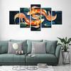 5 Adet Gölet Lotus Çiçekleri Resimleri Çin Tarzı Japon Balığı Resimleri Posteri HD Baskı Ev ​​Dekor 5 Panel Soyut Sanat Modern
