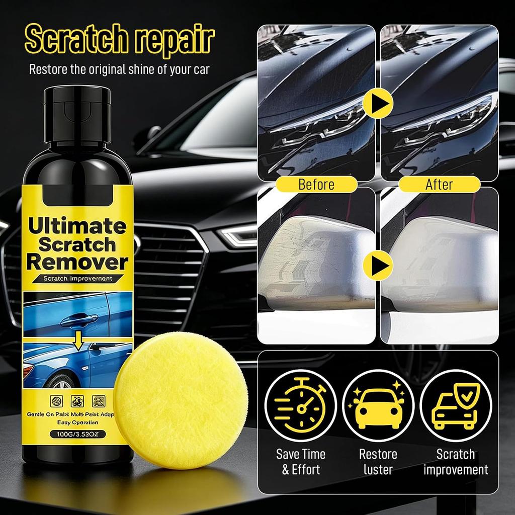 100g Car Scratch Removal Wax Surface Scratch Remover for Vehicles Car Paint Scratch Repair Kit for Polish Compound with Sponge