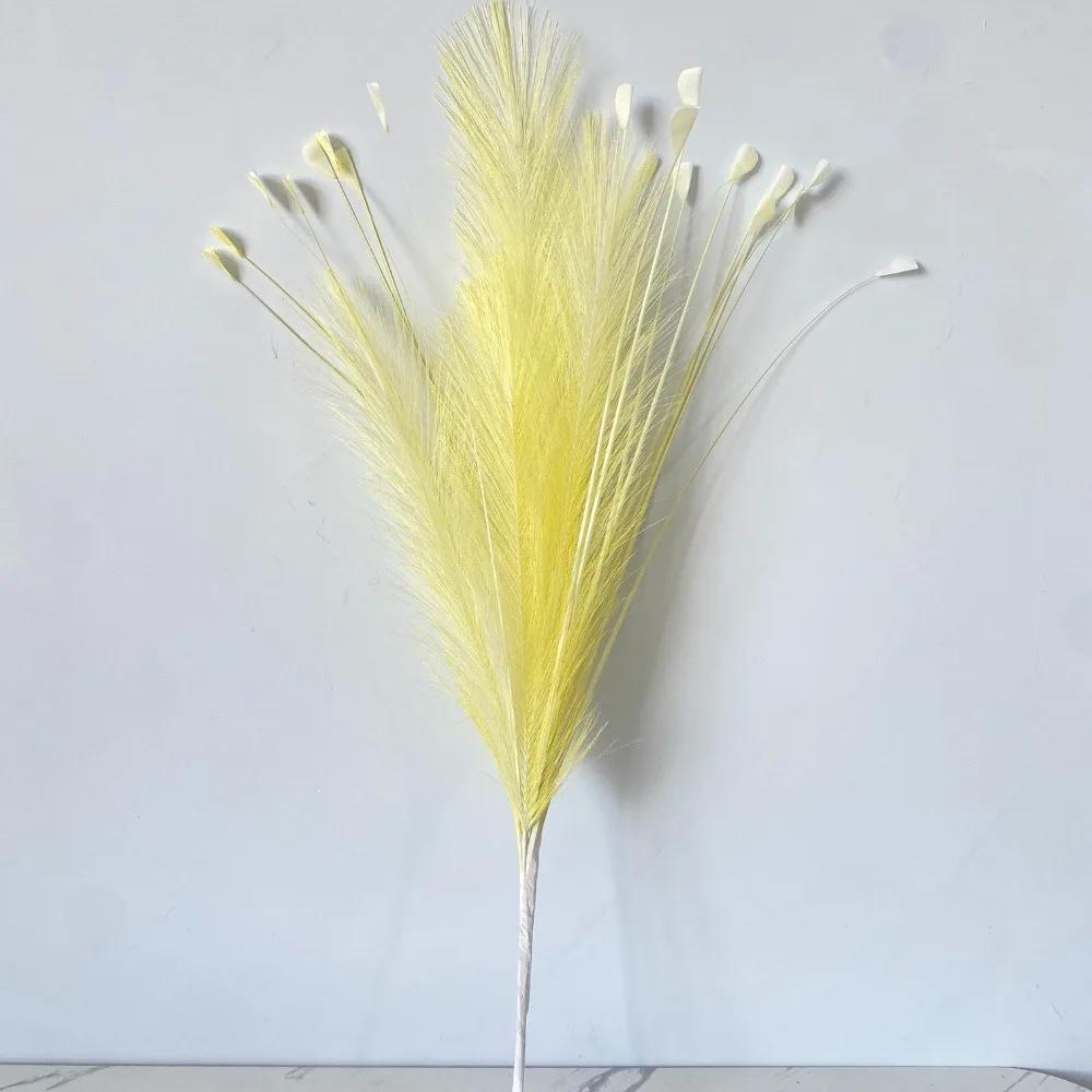 Solid Color Colorful Peacock Grass Floral Decor Wedding Decorations Simulated Reed Grass Artificial Bouquet Office