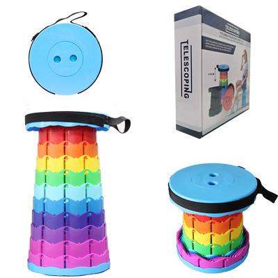 Outdoor Plastic Telescopic Stool Creative Folding Stool Portable Outdoor Camping Chair Adjustable Height For Home Use Sitting Stool