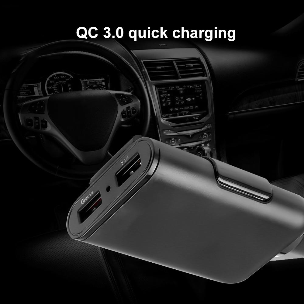 Universal 4 Ports USB Car Charger Front Seat Back Seat QC3.0 Quick Charging USB Adapter for Car Charger USB Fast Charger