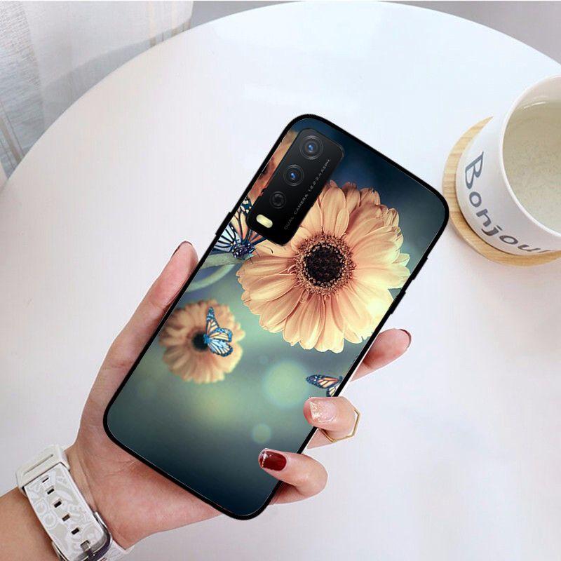 Red Butterfly Roses Flower Phone Cover For Vivo Y31 Y30 Y33S Y11S Y12S Y17 Y20 Y20S Y21S Y1S Y53S Y15 Y19 Y91C V23 Cases Coque