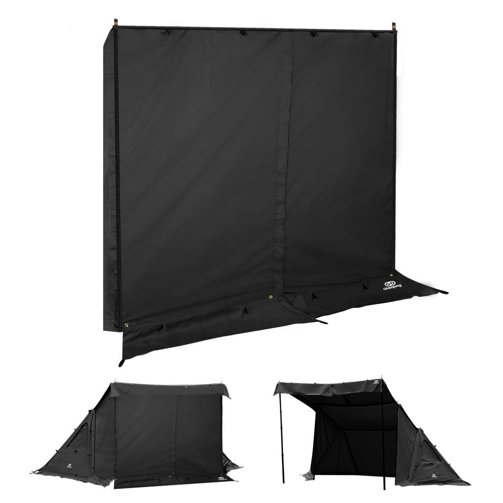 GOGlamping PUP Pup Tent Exclusive Front Curtain Tc 1 Person Flame Curtain Polycotton Tent Multifunctional Front Curtain Water Resistant Zipper In the