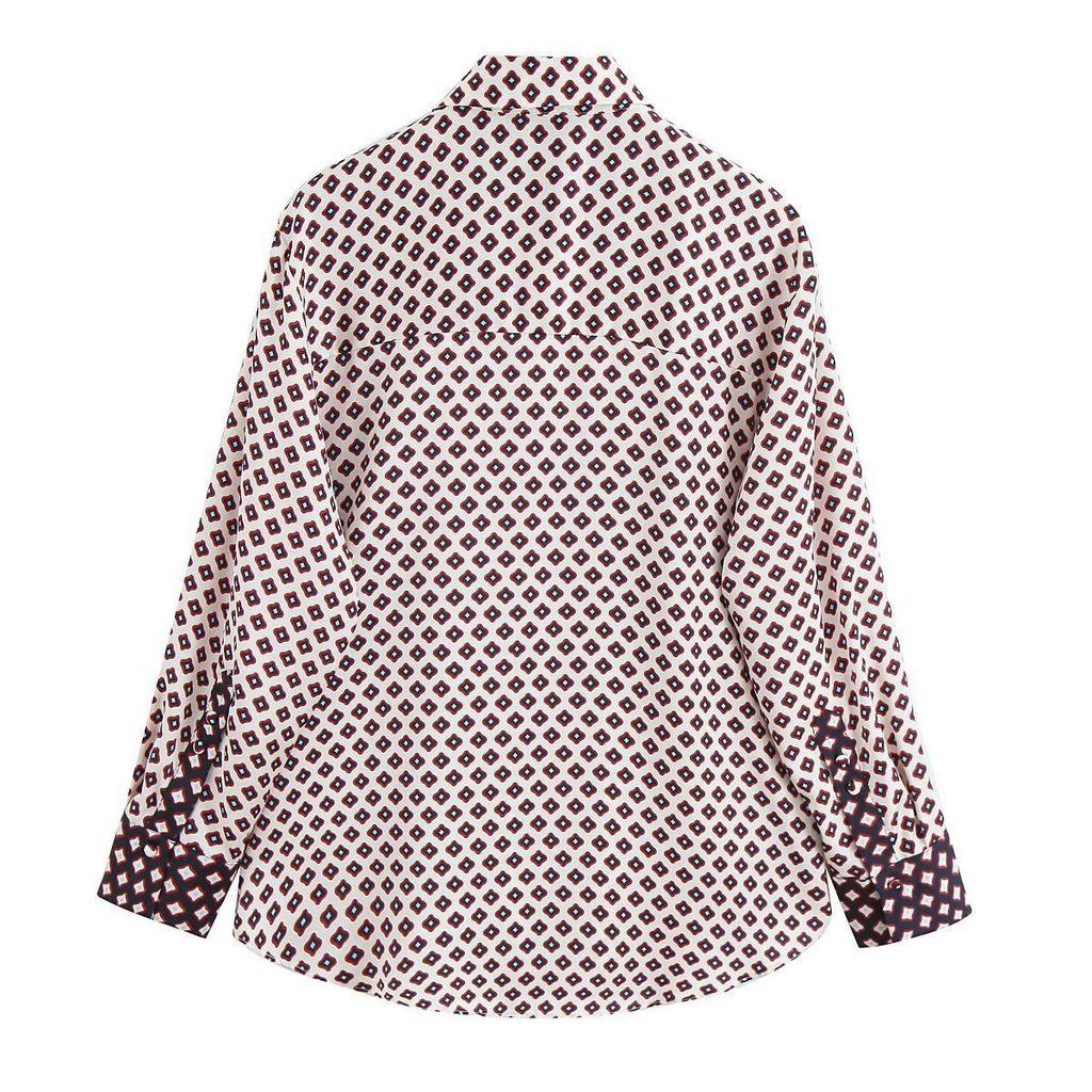 TAOP&ZA Women's Summer Silk Satin Printed Shirt & Casual Pants Set