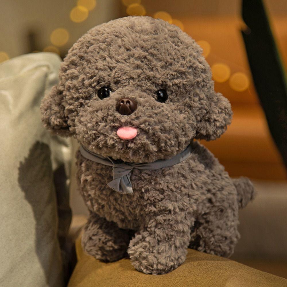 Stuffed Animal Plush Dog Toy Simulation Puppy Plushies Bichon Frise Plush  Xmas Birthday Gifts