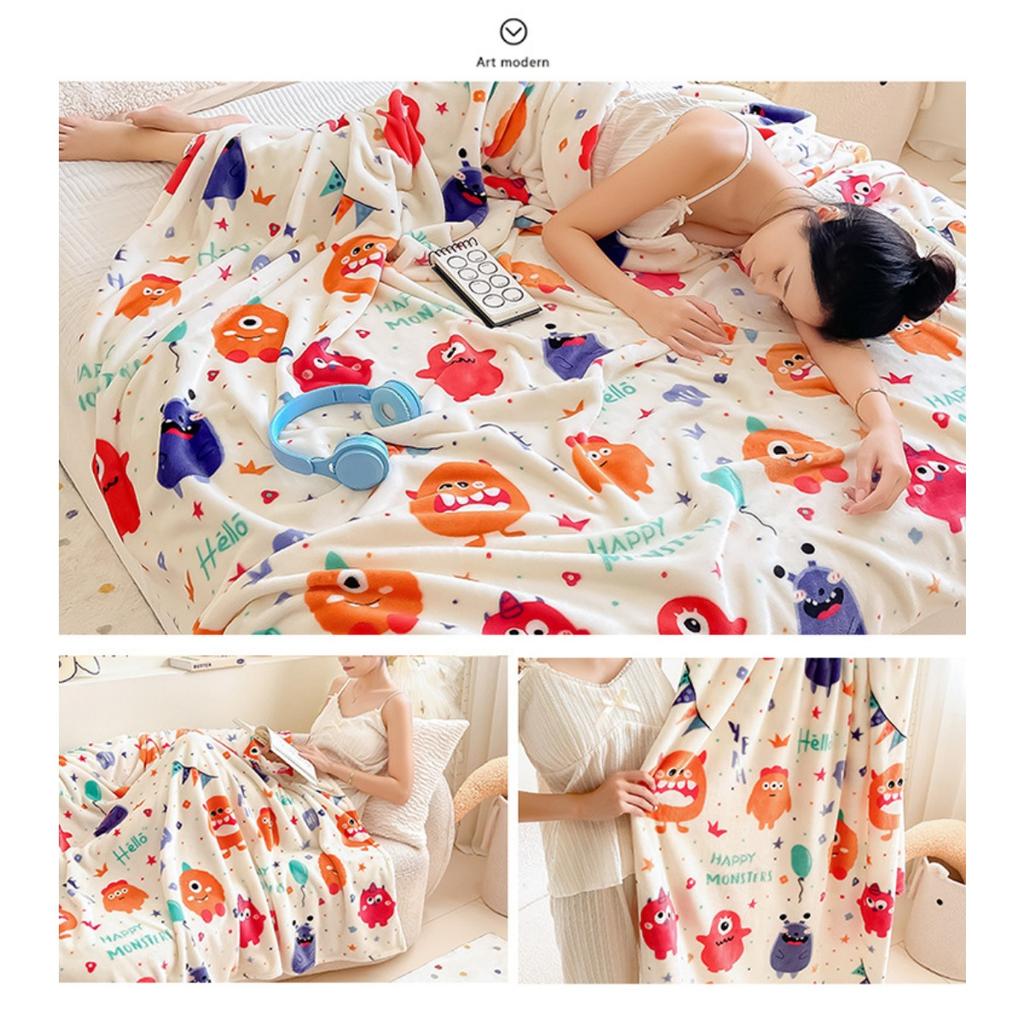 Christmas, Thickened, Flannel, Blanket, Coral Fleece, Air Conditioning Blanket, Warmth