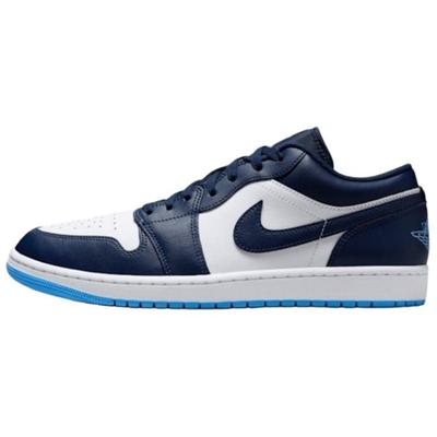 Air Jordan 1 Men Low-top Retro Basketball Shoes Blue White 553558-404
