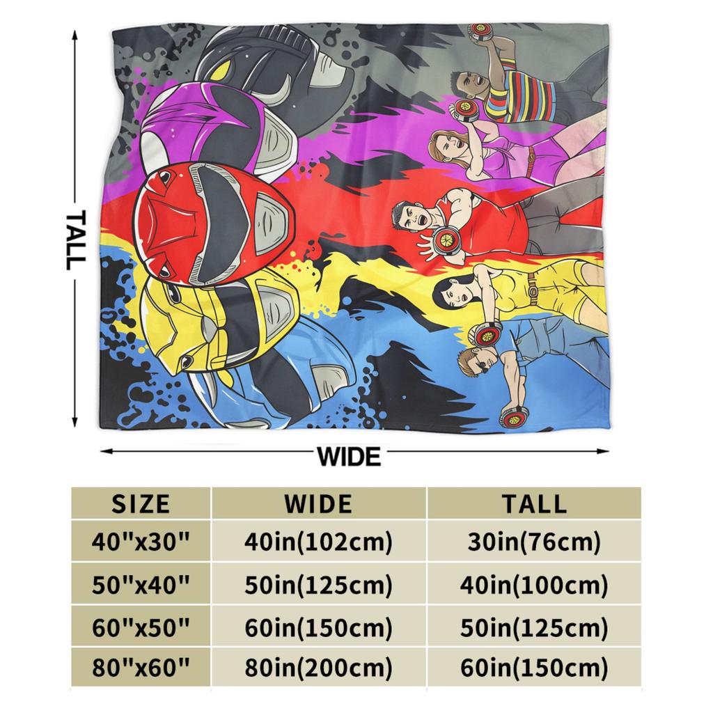 M-Mighty Morphin Blankets Quality Warm Cartoon P-Power Rangers Throw Blanket Winter Travel Couch Chair Graphic Bedspread