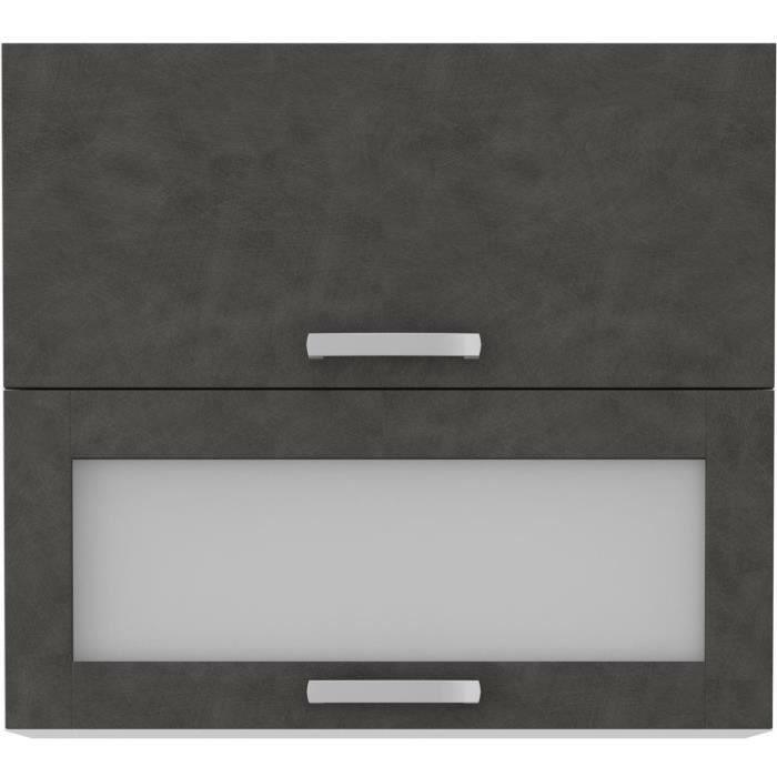 High Cabinet with 2 Tilting Doors - W 80 X D 31.6 X H 72 - Matt Gray - LASSEN