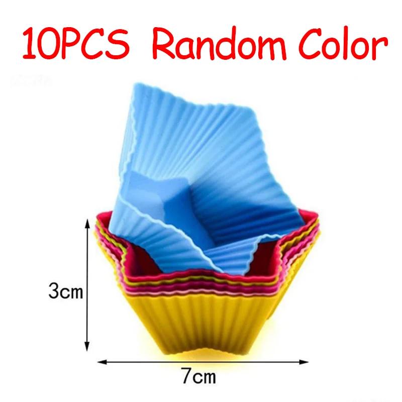 1/5/10 Stück Zufällige Farbe Silikon Kuchenform Silikon Kuchen Backform Tasse Cupcake Puddingform Hochtemperaturbeständig und Weich