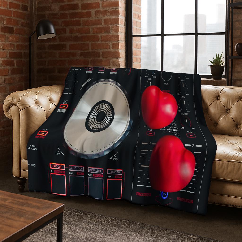 DJ Screen Record Flannel Blanket,Warm and Cozy Soft Throw Blanket for Home Bedroom Bed Sofa Office Travel Picnic Cover Kid Gift