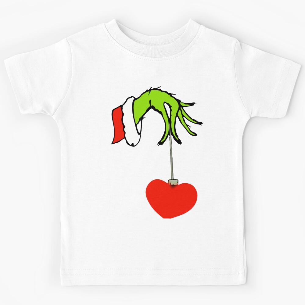 Grinch Holding Heart – Funny Christmas Hand Illustration Design Kids T-Shirt 170