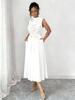 European and American women's elegant and fashionable sleeveless strap dress, casual belt design women's dress