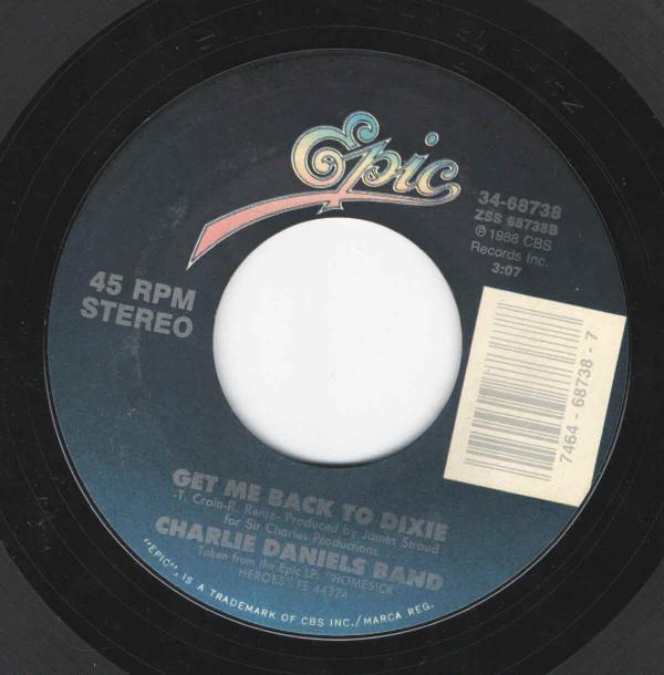 

7inch Record CHARLIE DANIELS BAND - Midnight Train 3468738 Epic 1988 US Folk Used