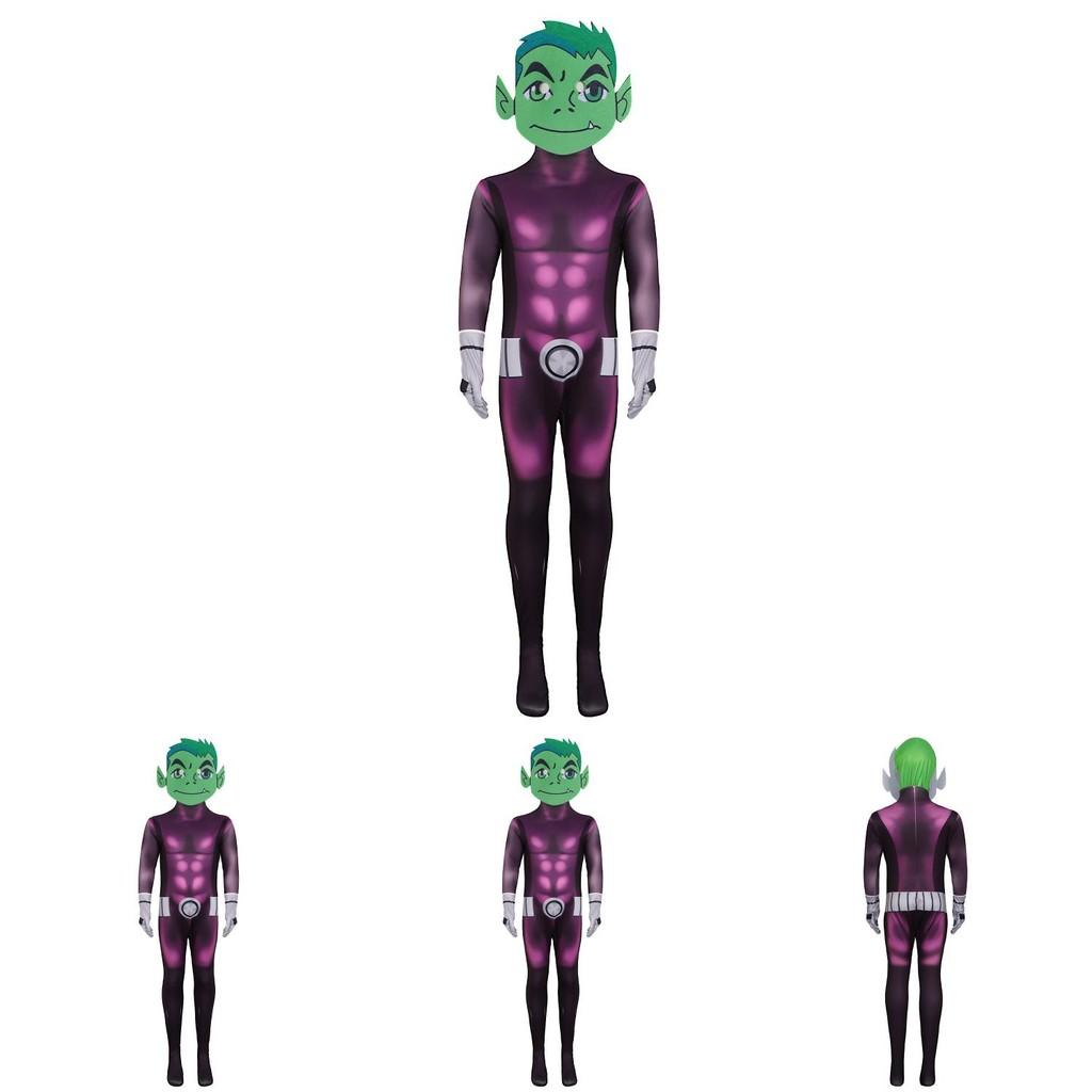 Teen Titans Cosplay Costume With Polyester Fabric For Stage Performances For Kids And Teens