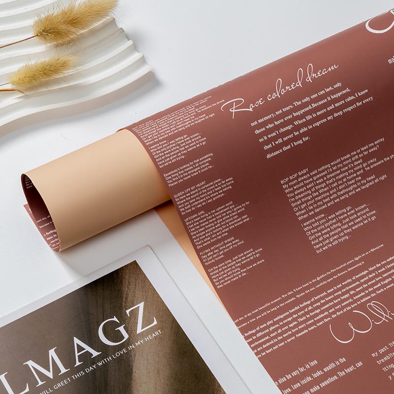 Bi-Color English & Hanji Floral Wrapping Paper for Bouquet Packaging