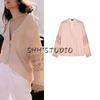 Spring New Women's Clothing French Style Patchwork Embroider Fashion Minimalist Temperament Crew Neck Long Sleeves Shirt 3564053