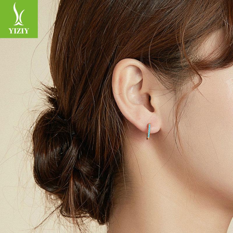 Kleine Kreise 925 Silber Ohrringe Schlichte Mode Vergoldet Echtes Gold Temperament Silber Stecker Sce498